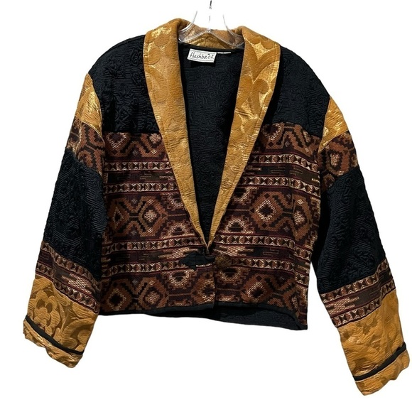 Flashback Vintage Medium Large Floral Aztec Southwestern Embroidered Jacket Y3 - Picture 1 of 6